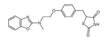 5-[4-[2-[N-(2-benzoxazolyl)-N-methylamino]ethoxy]benzyl]-2,4-thiazolidinedione结构式
