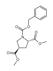 N-(benzyloxycarbonyl)-trans-4-carboxy-L-proline dimethyl ester结构式