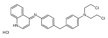 N-[4-[[4-[bis(2-chloroethyl)amino]phenyl]methyl]phenyl]quinolin-4-amin e hydrochloride结构式