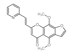 4,9-dimethoxy-7-(2-pyridin-2-ylethenyl)furo[3,2-g]chromen-5-one Structure