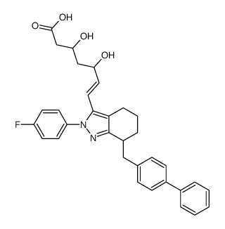 7-(7-((1,1'-biphenyl-4-yl)methyl)-2-(4-fluorophenyl)-4,5,6,7-tetrahydro-2H-indazol-3-yl)-3,5-dihydroxy-6-heptenoic acid picture