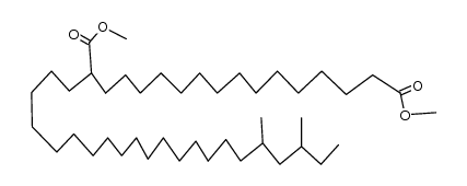 2-(18,20-dimethyl-docosyl)-heptadecanedioic acid dimethyl ester Structure