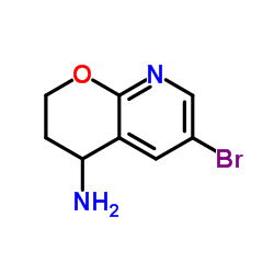 6-Bromo-3,4-dihydro-2H-pyrano[2,3-b]pyridin-4-amine结构式