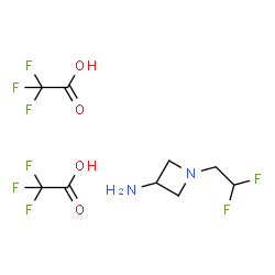 1-(2,2-difluoroethyl)azetidin-3-amine; bis(trifluoroacetic acid) structure