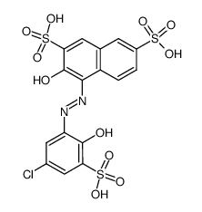 1-[(5-Chloro-2-hydroxy-3-sulfophenyl)azo]-2-hydroxy-3,6-naphthalenedisulfonic acid结构式