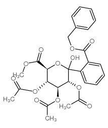 1-((2-苄氧基氧羰基)苯基)-2,3,4-三-O-乙酰基-β-D-吡喃葡萄糖醛酸甲酯结构式