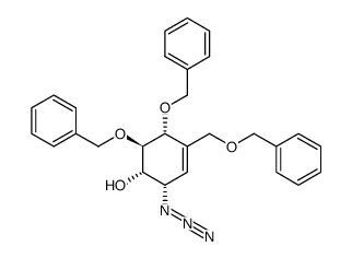 (1S,2S,3R,4R)-1-azido-3,4-di-O-benzyl-5-(benzyloxymethyl)cyclohex-5-ene-2,3,4-triol Structure