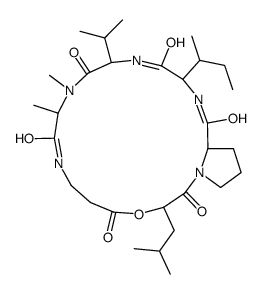 N-[N-[(2R)-1-Oxo-2-hydroxy-4-methylpentyl]-L-Pro-L-Ile-L-Val-N-methyl-L-Ala-]-β-alanine lactone Structure