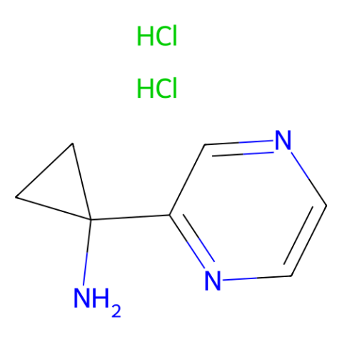 1-pyrazin-2-ylcyclopropanamine;dihydrochloride Structure