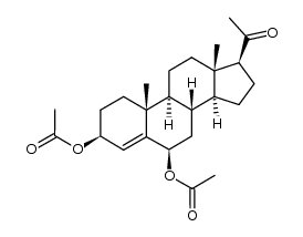 3β,6β-diacetoxy-pregn-4-en-20-one Structure