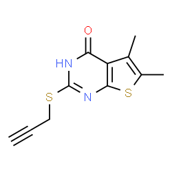 5,6-dimethyl-2-(prop-2-yn-1-ylthio)thieno[2,3-d]pyrimidin-4(3H)-one structure