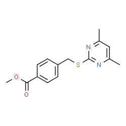 methyl 4-(((4,6-dimethylpyrimidin-2-yl)thio)methyl)benzoate structure