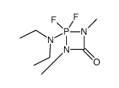 2-(diethylamino)-2,2-difluoro-1,3-dimethyl-1,3,2λ5-diazaphosphetidin-4-one结构式