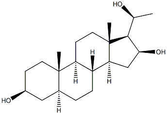 (16S,20S)-5ALPHA-孕甾-3BETA,16,20-三醇结构式