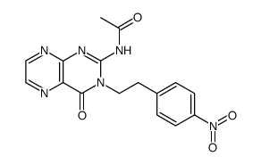 N-{3,4-dihydro-3-[2-(4-nitrophenyl)ethyl]-4-oxopteridin-2-yl}acetamide Structure