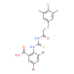 3,5-DIBROMO-2-[[[[(4-CHLORO-3,5-DIMETHYLPHENOXY)ACETYL]AMINO]THIOXOMETHYL]AMINO]-BENZOIC ACID picture