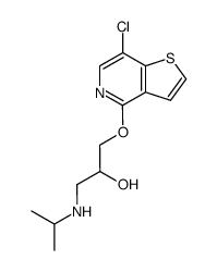 1-(7-chloro-thieno[3,2-c]pyridin-4-yloxy)-3-isopropylamino-propan-2-ol结构式