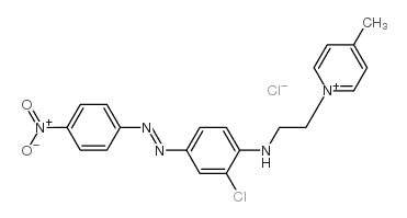 1-[2-[[2-chloro-4-[(4-nitrophenyl)azo]phenyl]amino]ethyl]-4-methylpyridinium chloride structure