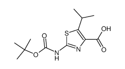 2-tert-Butoxycarbonylamino-5-(1-methylethyl)thiazole-4-carboxylic acid结构式