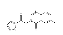 6,8-diiodo-3-(2-oxo-2-thiophen-2-ylethyl)quinazolin-4-one结构式