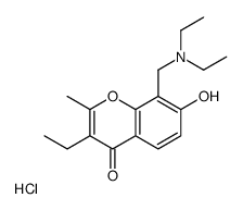 diethyl-[(3-ethyl-7-hydroxy-2-methyl-4-oxochromen-8-yl)methyl]azanium,chloride结构式