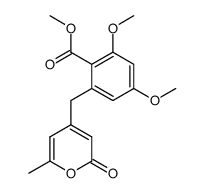 4-(2-methoxycarbonyl-3,5-dimethoxybenzyl)-6-methyl-2H-pyran-2-one Structure