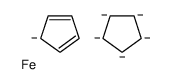 cyclopenta-1,3-diene,cyclopentane,iron Structure