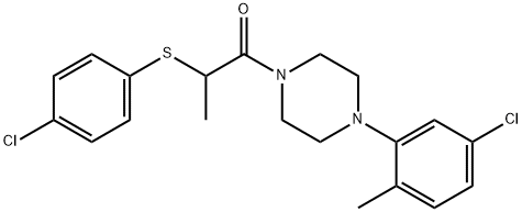 1-(4-(5-chloro-2-methylphenyl)piperazinyl)-2-(4-chlorophenylthio)propan-1-one Structure