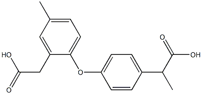 2-(4-(2-(carboxymethyl)-4-methylphenoxy)phenyl)propanoic acid Structure