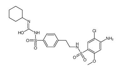 1-[4-[2-[(4-amino-5-chloro-2-methoxy-phenyl)sulfonylamino]ethyl]phenyl ]sulfonyl-3-cyclohexyl-urea structure