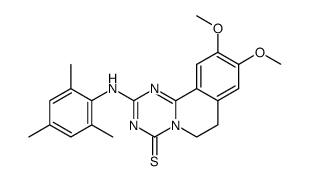 9,10-dimethoxy-2-mesitylamino-6,7-dihydro-4H-1,3,5-triazino<2,1-a>isoquinolin-4-thione Structure