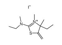 Ethyl-[4-ethyl-3,4-dimethyl-5-methylene-thiazolidin-(2Z)-ylidene]-methyl-ammonium; iodide Structure