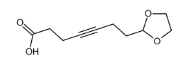 7-(1,3-dioxolan-2-yl)hept-4-ynoic acid结构式