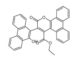 3-(10-Hydroxy-9-phenanthryl)-2-oxo-2H-phenanthro(9,10-b)pyran-4-carbonsaeureethylester结构式