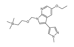 5-Ethoxy-3-(1-methyl-1H-pyrazol-4-yl)-1-(2-trimethylsilanyl-ethoxymethyl)-1H-pyrrolo[2,3-b]pyridine Structure