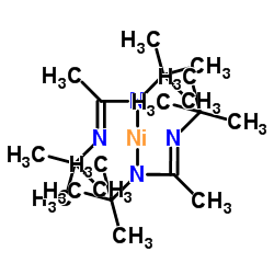 Nickel(2+) bis{(2-methyl-2-propanyl)[(1E)-N-(2-methyl-2-propanyl)ethanimidoyl]azanide} structure