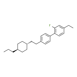 2-Fluoro-4-ethyl-4'-[2-(trans-4-n-propylcyclohexyl)ethyl]-1,1'-biphenyl结构式