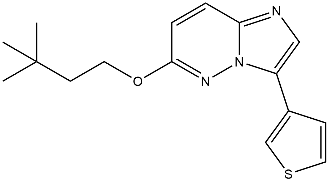 6-(3,3-Dimethylbutoxy)-3-(3-thienyl)imidazo[1,2-b]pyridazine结构式