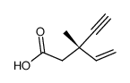 (-)-(S)-3-methyl-3-vinyl-4-pentynoic acid结构式