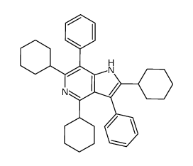 2,4,6-tricyclohexyl-3,7-diphenyl-1H-pyrrolo[3,2-c]pyridine Structure