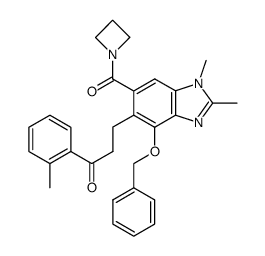 3-[6-(azetidin-1-ylcarbonyl)-4-(benzyloxy)-1,2-dimethyl-1H-benzimidazol-5-yl]-1-(2-methylphenyl)propan-1-one Structure