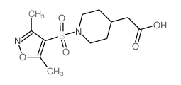 {1-[(3,5-Dimethylisoxazol-4-yl)sulfonyl]piperidin-4-yl}acetic acid Structure