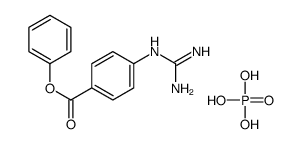 phenyl 4-(diaminomethylideneamino)benzoate,phosphoric acid Structure