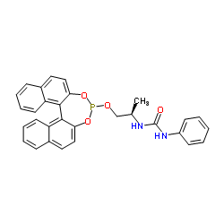 1-{(2R)-1-[(11bR)-Dinaphtho[2,1-d:1',2'-f][1,3,2]dioxaphosphepin-4-yloxy]propan-2-yl}-3-phenylurea, min. 97 UREAPhos Structure