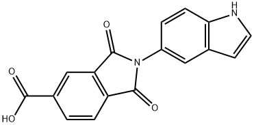 2-(1H-indol-5-yl)-1,3-dioxoisoindoline-5-carboxylic acid结构式