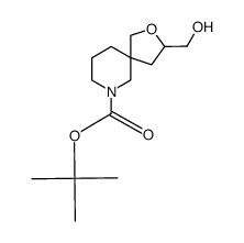 叔-丁基 3-(羟甲基)-2-氧杂-7-氮杂螺[4.5]癸烷-7-甲酸基酯结构式