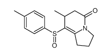 1,2,3,5,6,7-hexahydro-7-methyl-8-(4-tolylsulfinyl)-5-indolizinone structure