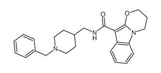 3,4-dihydro-N-[[1-(phenylmethyl)-4-piperidinyl]methyl]-2H-[1,3]oxazino[3,2-a]indole-10-carboxamide结构式