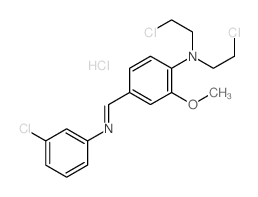 Benzenamine, N, N-bis (2-chloroethyl)-4-[[(3-chlorophenyl)imino]methyl]-2-methoxy-, monohydrochloride structure