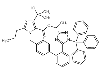 4-(1-羟基-1-甲基乙基)-2-丙基-1-[[2'-[三苯甲基-1H-四唑-5-基][1,1'-联苯]-4-基]甲基]-1H-咪唑-5-甲酸乙酯图片